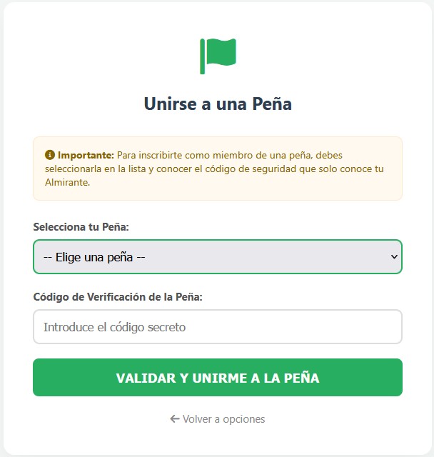 Paso 7 – Selecciona tu peña